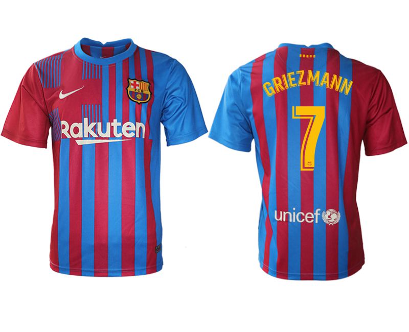 Men 2021-2022 Club Barcelona home aaa version red #7 Nike Soccer Jersey